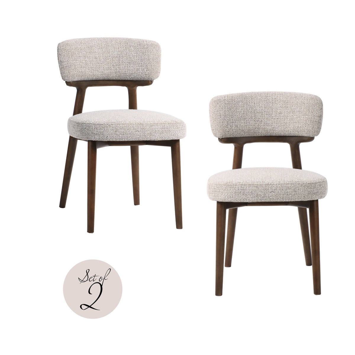 Richmond Interiors Dining Dining chair Basker natural fancy fire retardant (Set of 2) House of Isabella UK