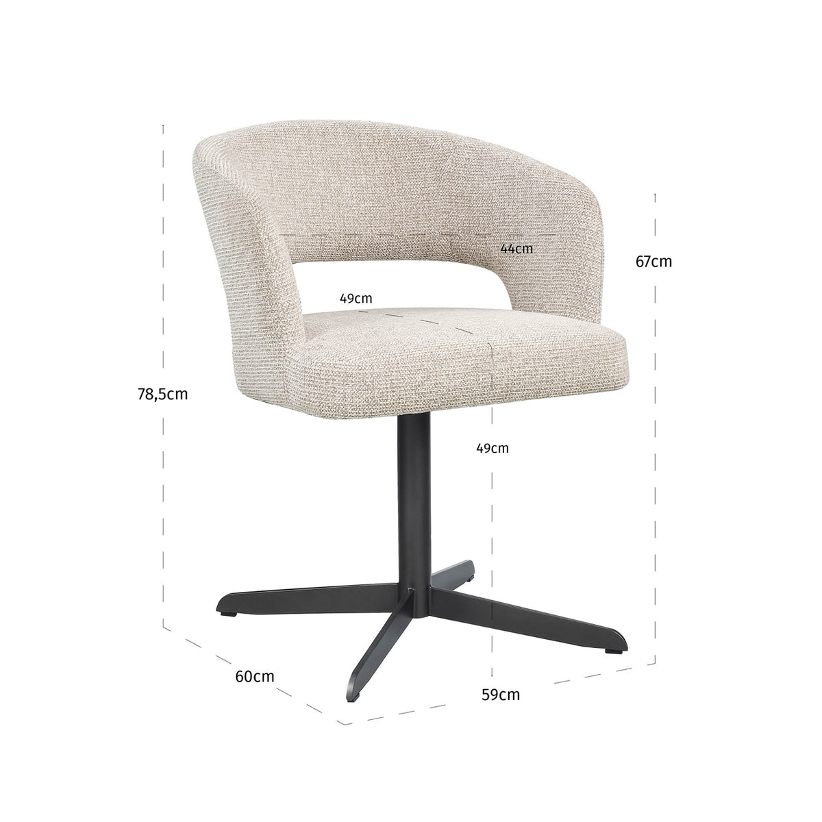 Richmond Interiors Dining Dining chair Blanca natural fancy fire retardant House of Isabella UK