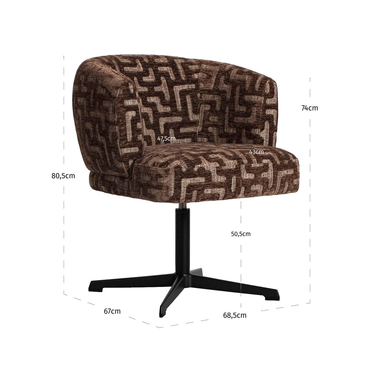 Richmond Interiors Dining Dining chair Dinan brown labyrinth fire retardant House of Isabella UK