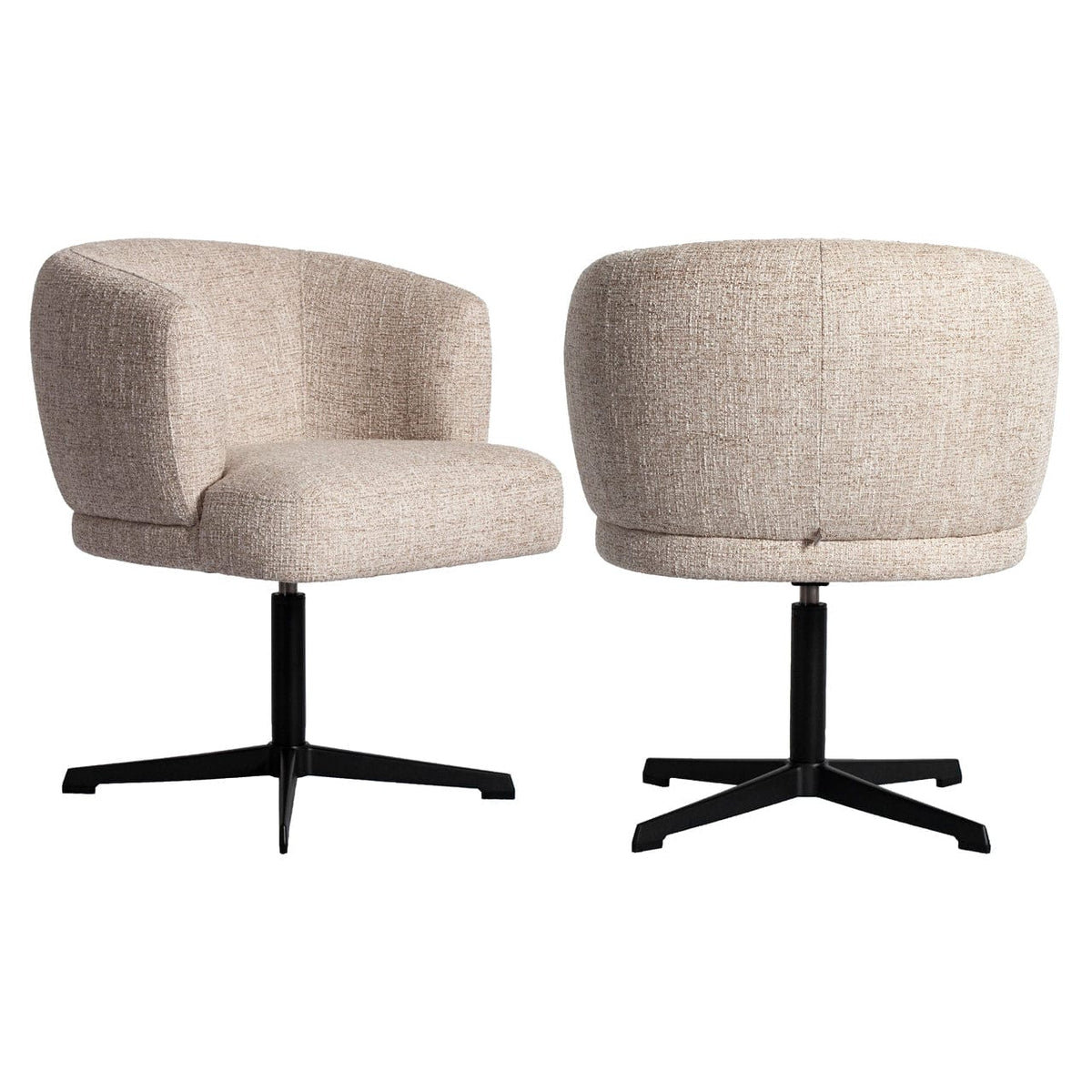 Richmond Interiors Dining Dining chair Dinan cream tweed fire retardant - swivel House of Isabella UK