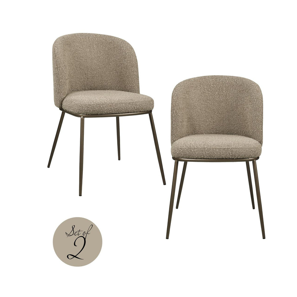 Richmond Interiors Dining Dining chair Elvi mocca chunky fire retardant (Set of 2) House of Isabella UK