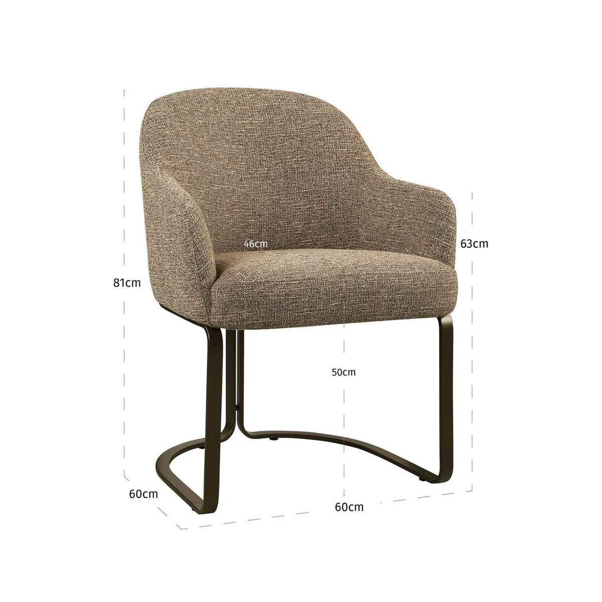 Richmond Interiors Dining Dining chair Hadley brown tweed fire retardant House of Isabella UK