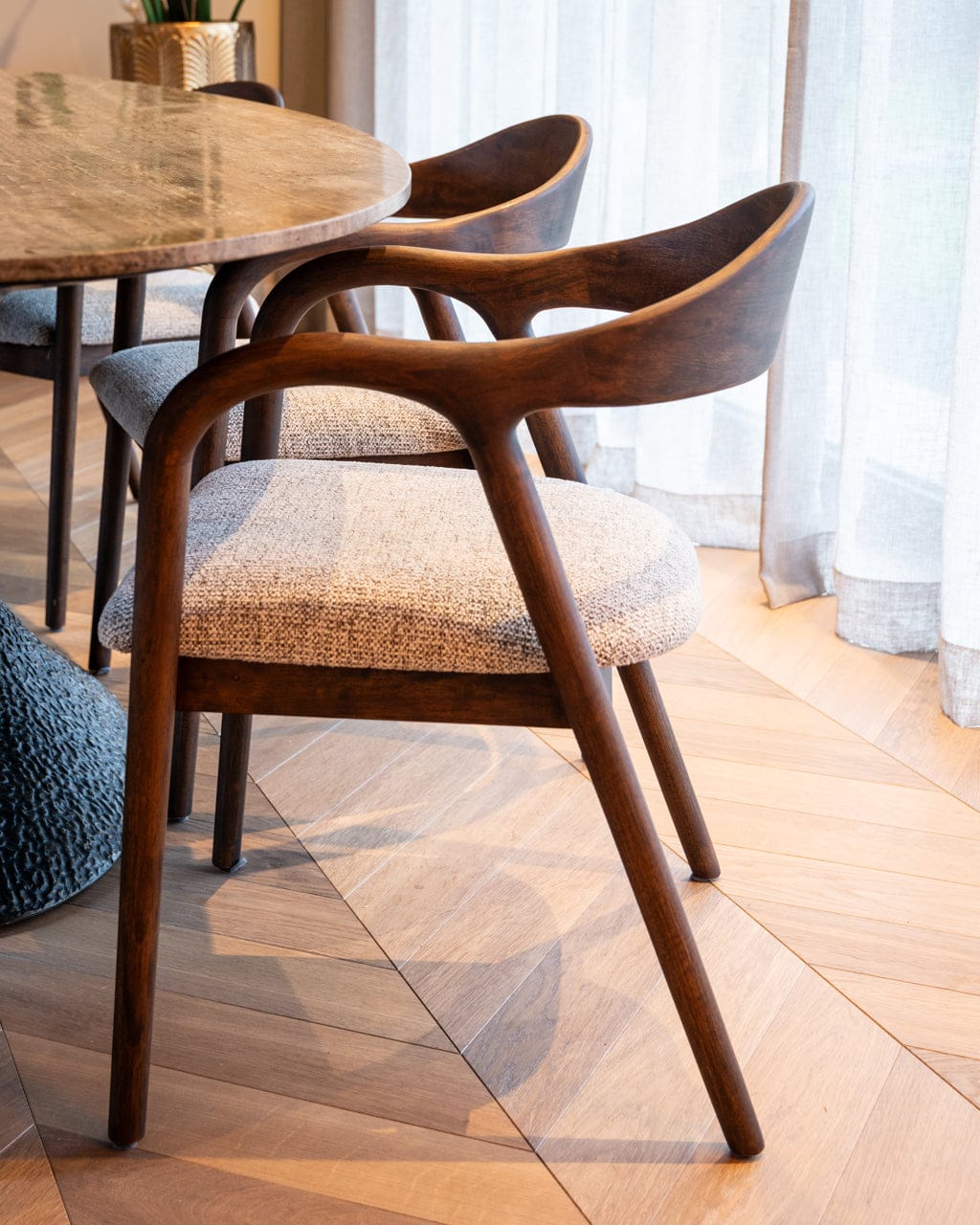 Richmond Interiors Dining Dining chair Mihara mocca fancy fire retardant House of Isabella UK