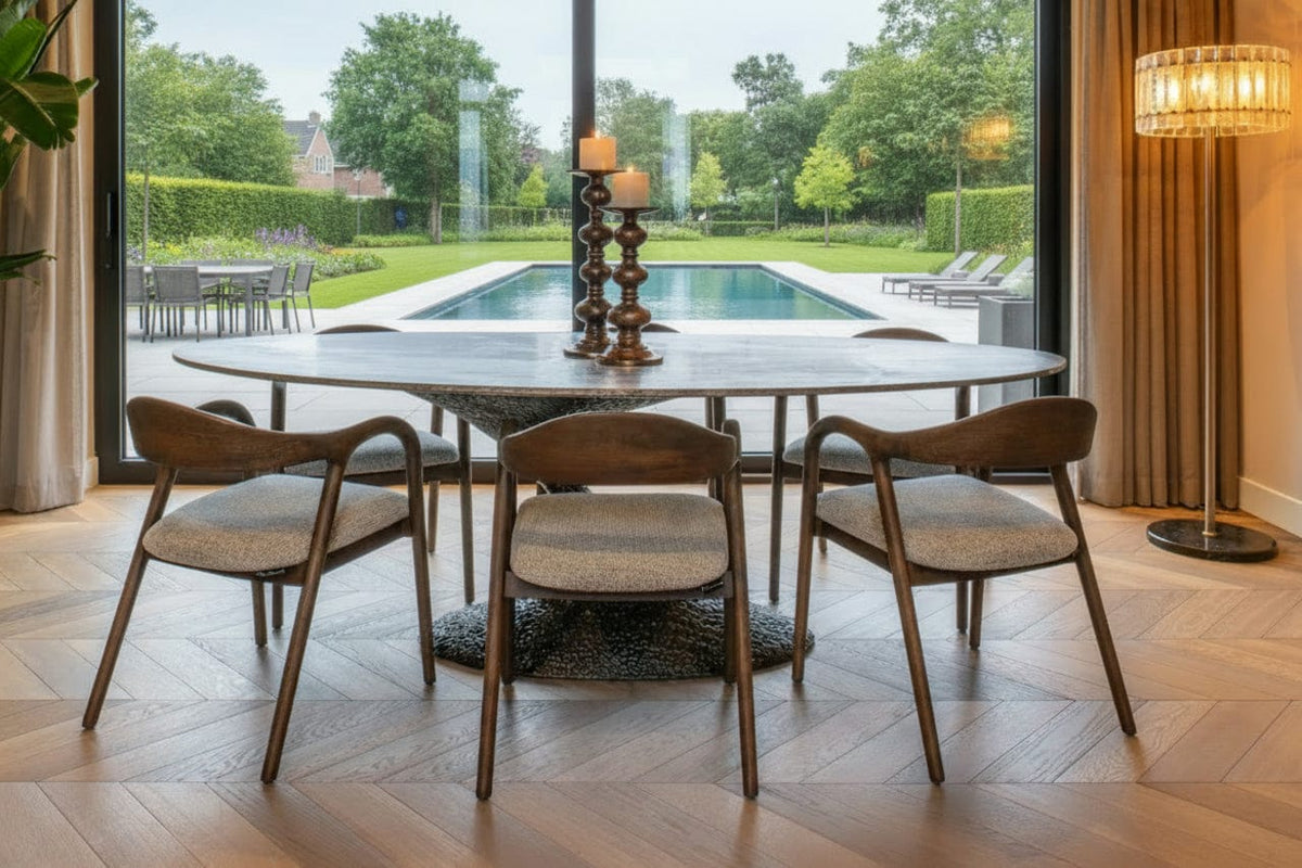 Richmond Interiors Dining Dining chair Mihara mocca fancy fire retardant House of Isabella UK