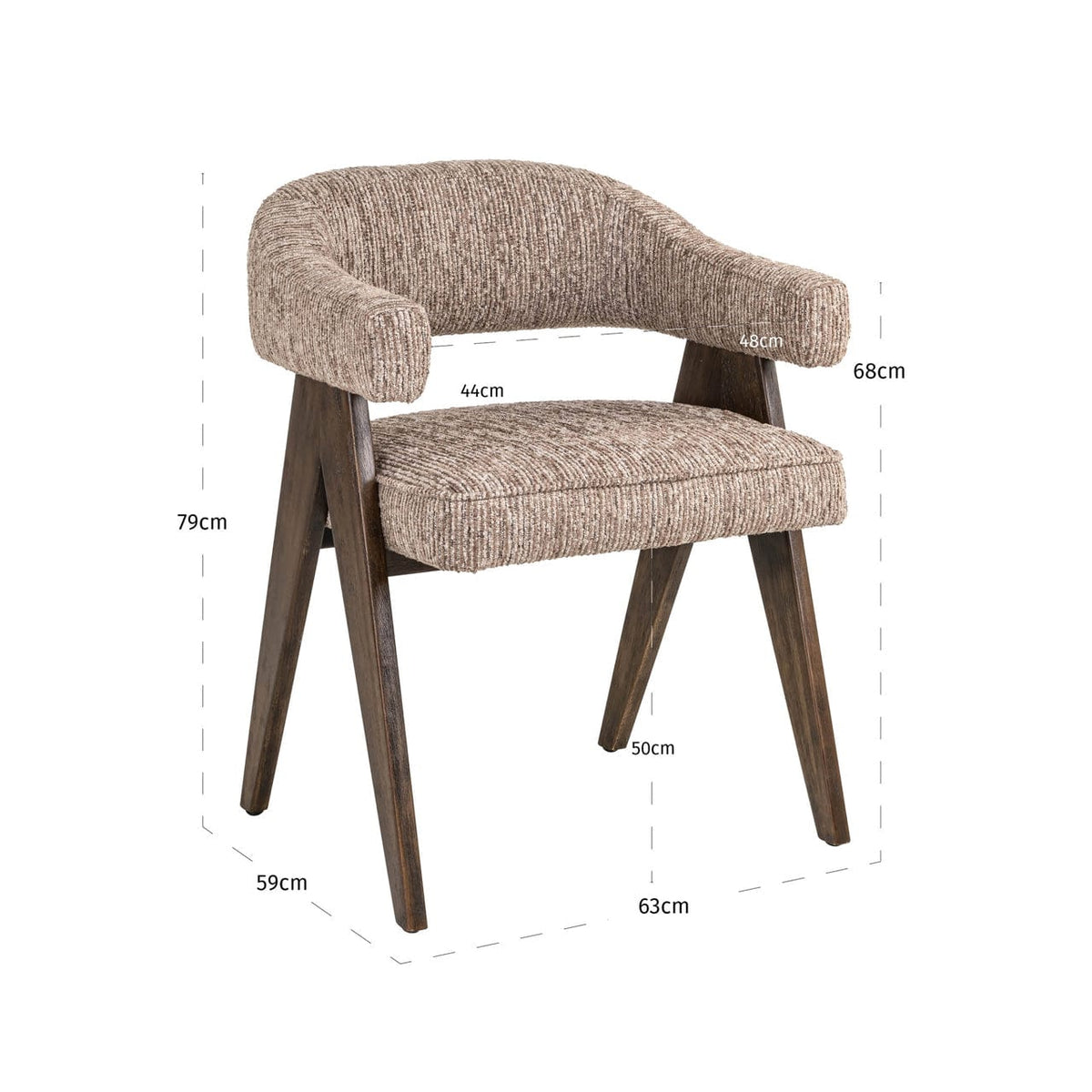 Richmond Interiors Dining Dining chair Mori mocca linear fire retardant House of Isabella UK