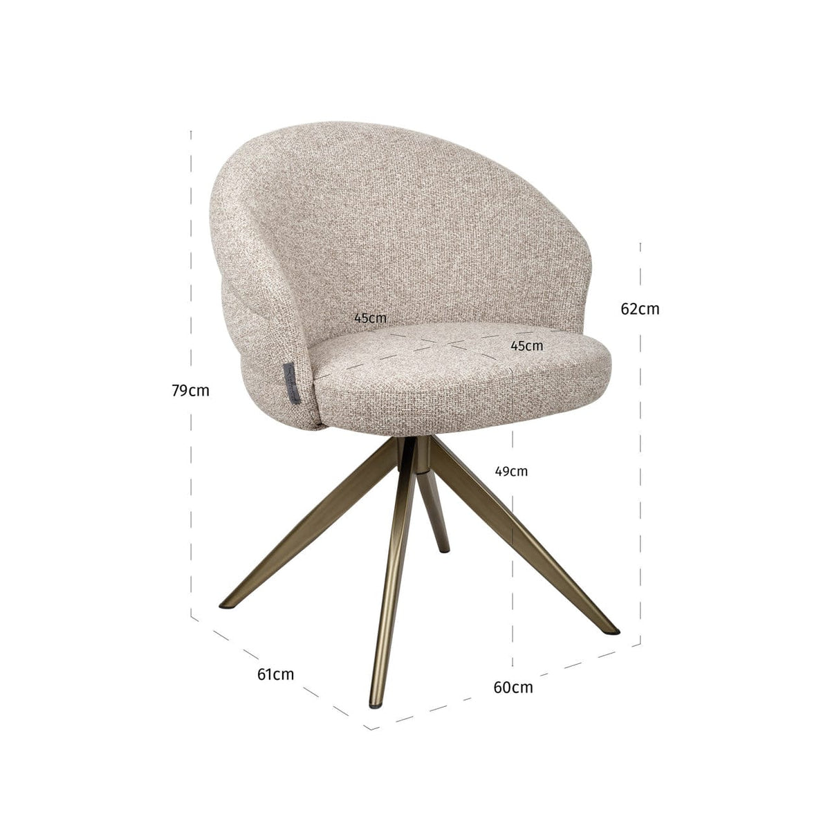 Richmond Interiors Dining Dining chair Zendaya cayenne brown swivel fire retardant House of Isabella UK