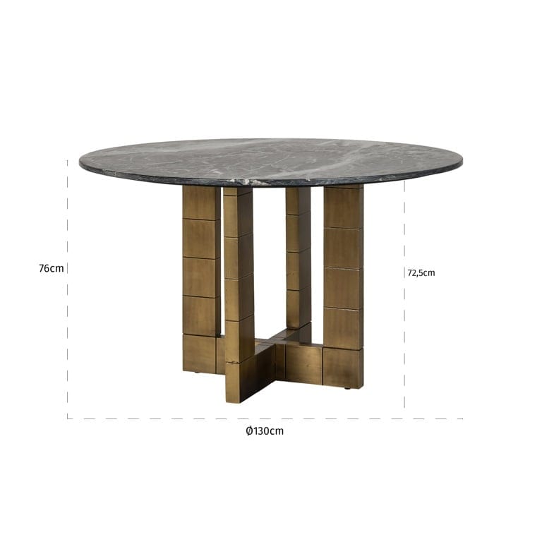 Dining table Collada 130Ø (Black/gold).
