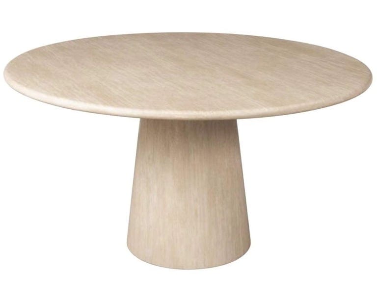 Dining table Fictus 140Ã˜ faux travertine (Beige).