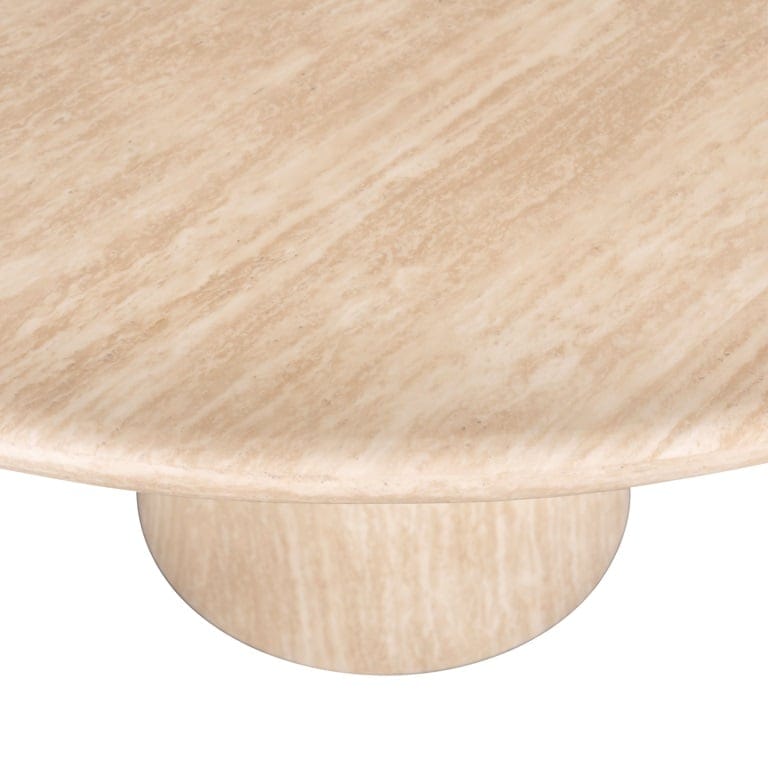 Dining table Fictus 140Ã˜ faux travertine (Beige).