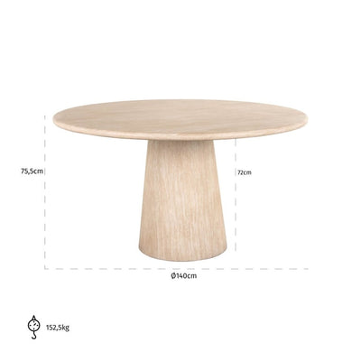 Richmond Interiors Dining Dining table Fictus 140Ø faux travertine (Beige) House of Isabella UK