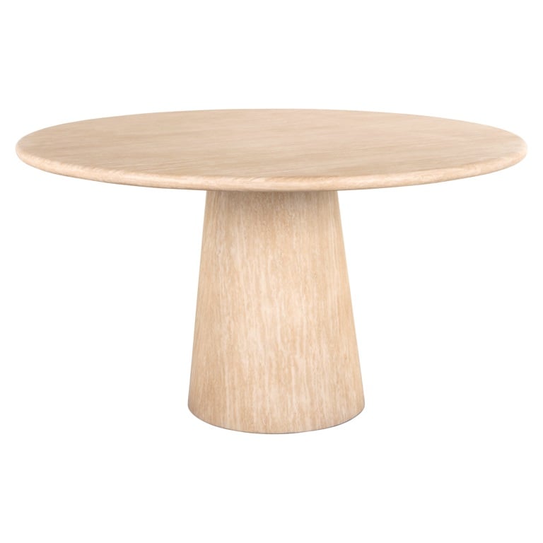 Dining table Fictus 140Ã˜ faux travertine (Beige).