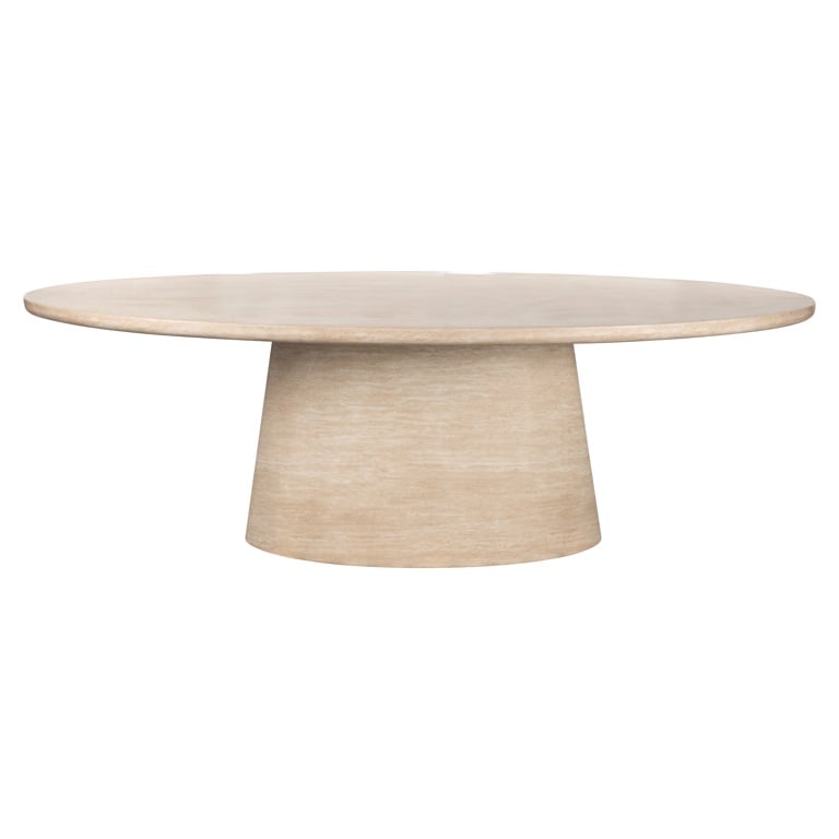 Dining table Fictus faux travertine (Beige).