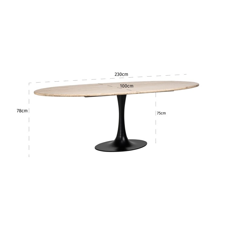 Richmond Interiors Dining Dining table Hampton oval 230 (Black) House of Isabella UK