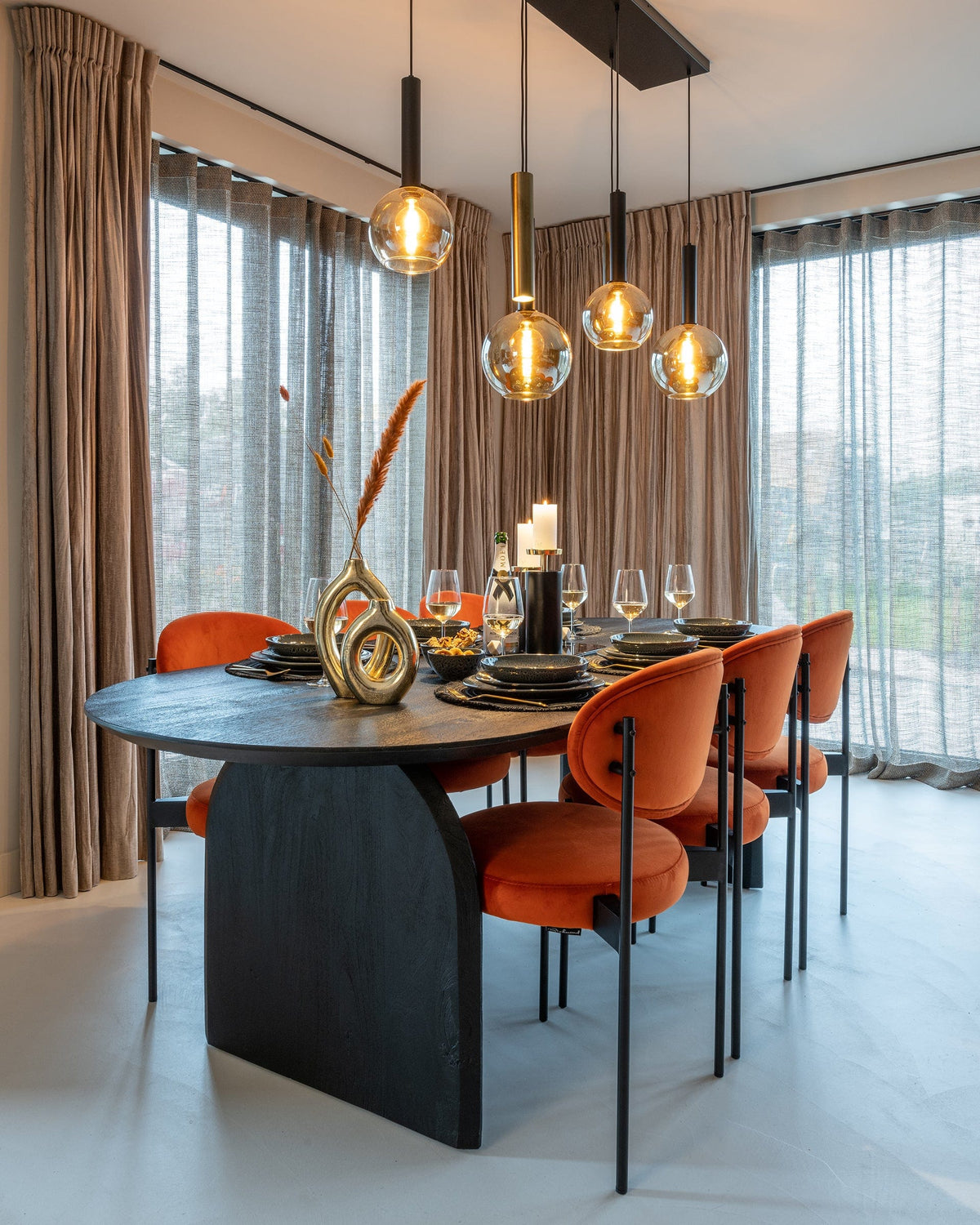 Richmond Interiors Dining Dining table Hudson 200 (Black) House of Isabella UK