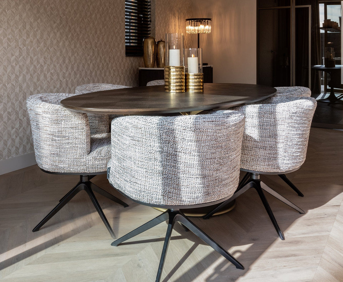 Richmond Interiors Dining Dining table Luxor oval diamond 230 (Brown) House of Isabella UK