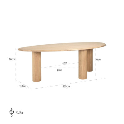 Richmond Interiors Dining Dining table Oakley 235 (Natural oak) House of Isabella UK