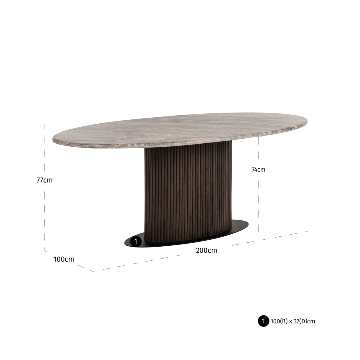 Richmond Interiors Dining Dining table Rasford dark brown oval 200 House of Isabella UK