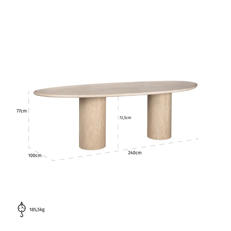 Richmond Interiors Dining Dining table Renaissance organic italian travertine (Beige) House of Isabella UK