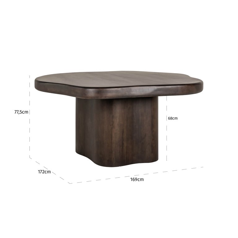 Dining table Sherman organic 152x152 (Brown).
