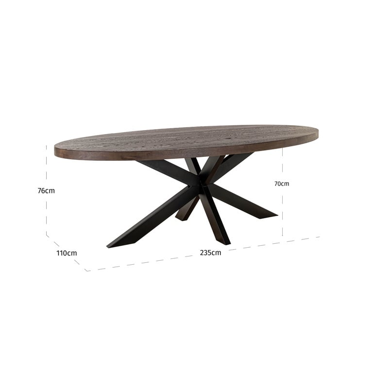 Richmond Interiors Dining Dining table Watson brown 235 incl. spider leg black (Dark brown) House of Isabella UK