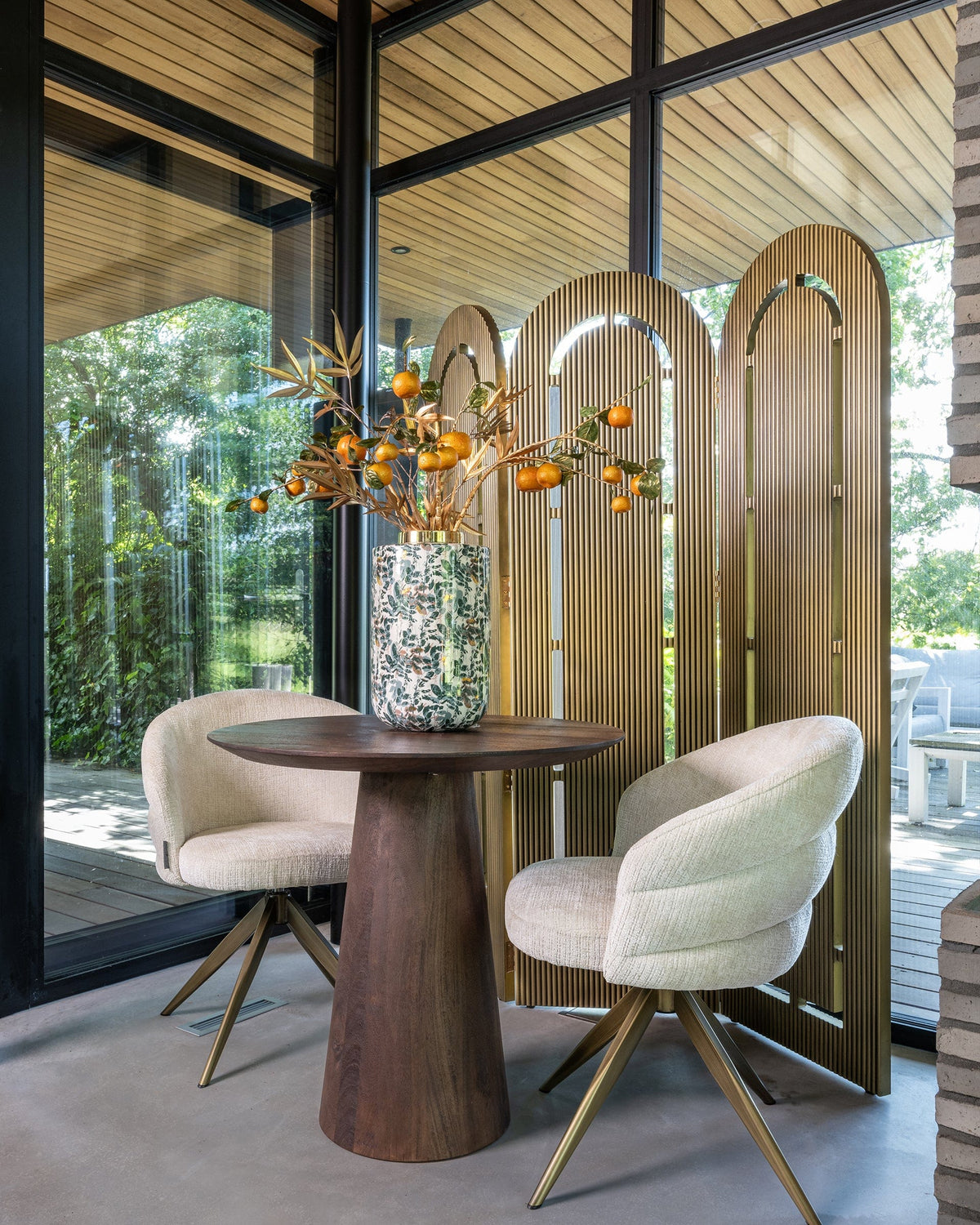 Richmond Interiors Dining Dining table Willow 80Ø (Dark brown) House of Isabella UK