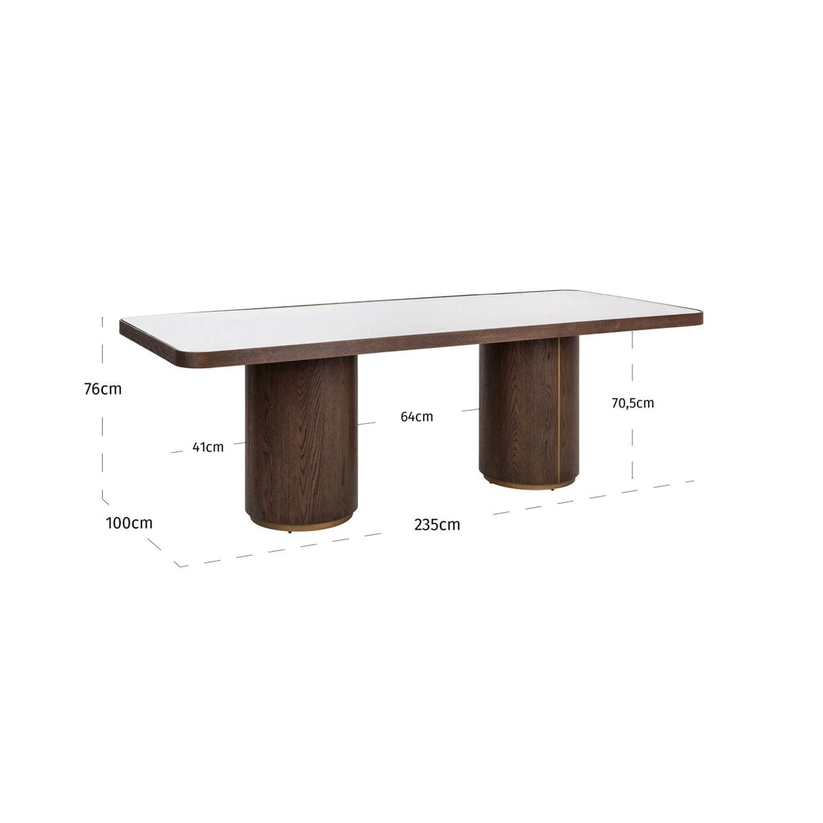 Richmond Interiors Dining Dining table Willox brown 235 including glass House of Isabella UK