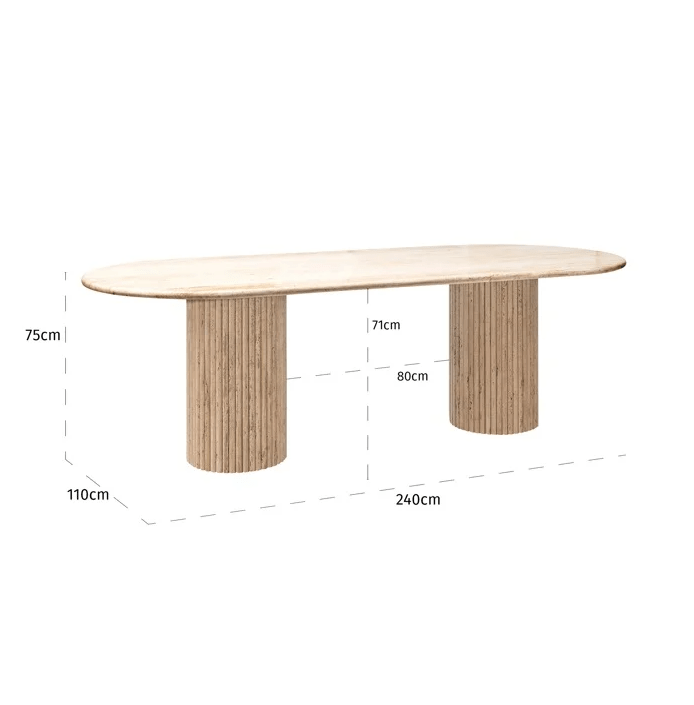 La Cantera oval dining table 240.
