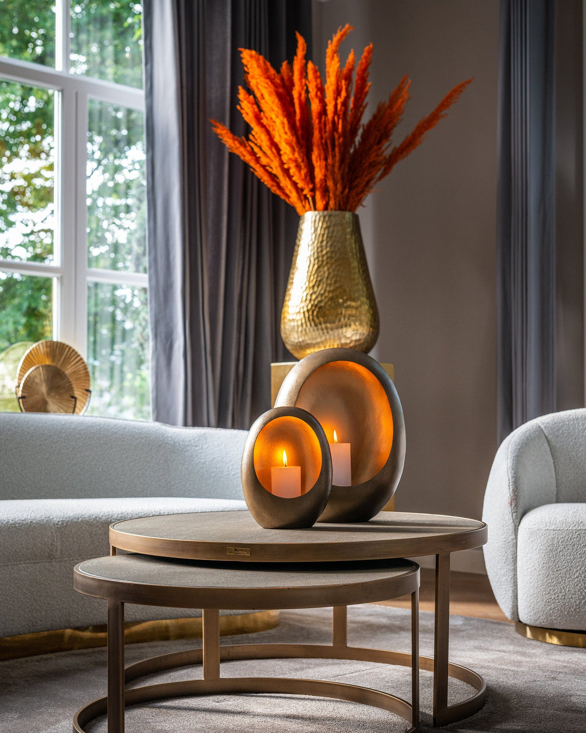 Richmond Interiors Dining Set of Glass tops Ø91 & Ø73,5cm House of Isabella UK