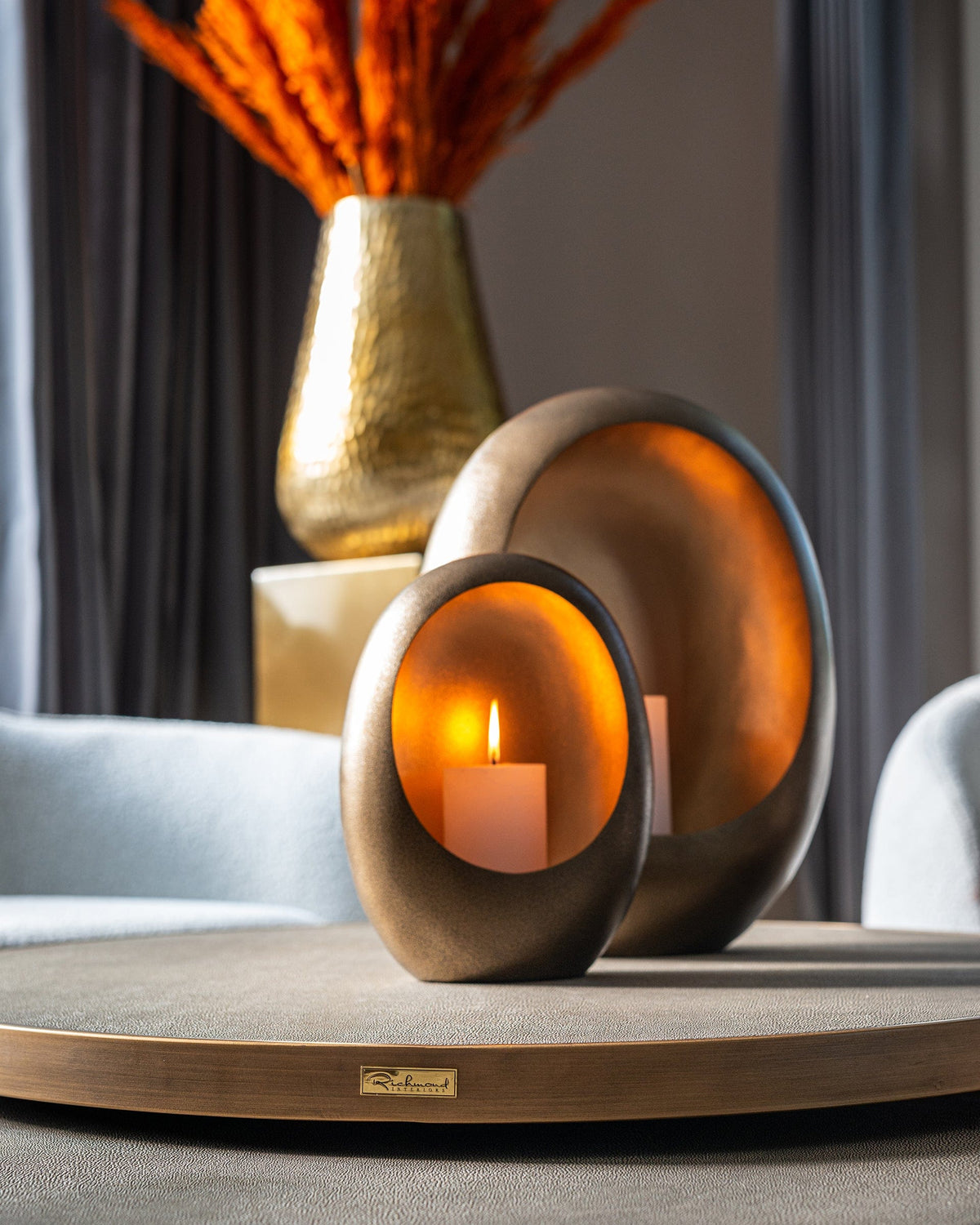 Richmond Interiors Dining Set of Glass tops Ø91 & Ø73,5cm House of Isabella UK