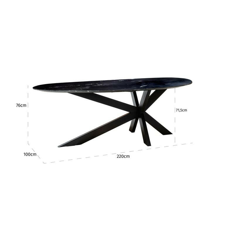 Trocadero black marble dining table.