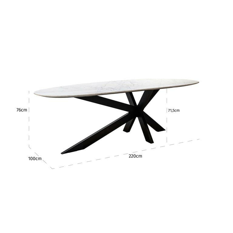 Trocadero white marble dining table.