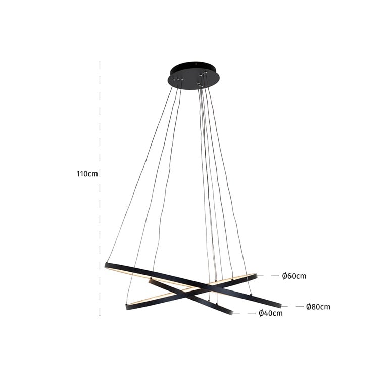 Richmond Interiors Lighting Chandelier Amira black (Black) House of Isabella UK