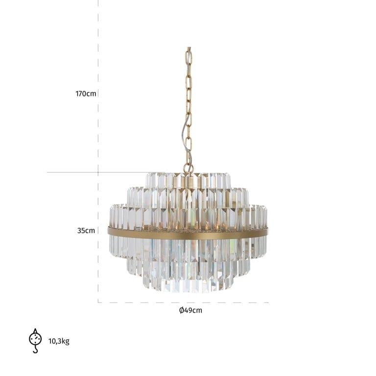 Richmond Interiors Lighting Chandelier Desire (Brushed Gold) House of Isabella UK