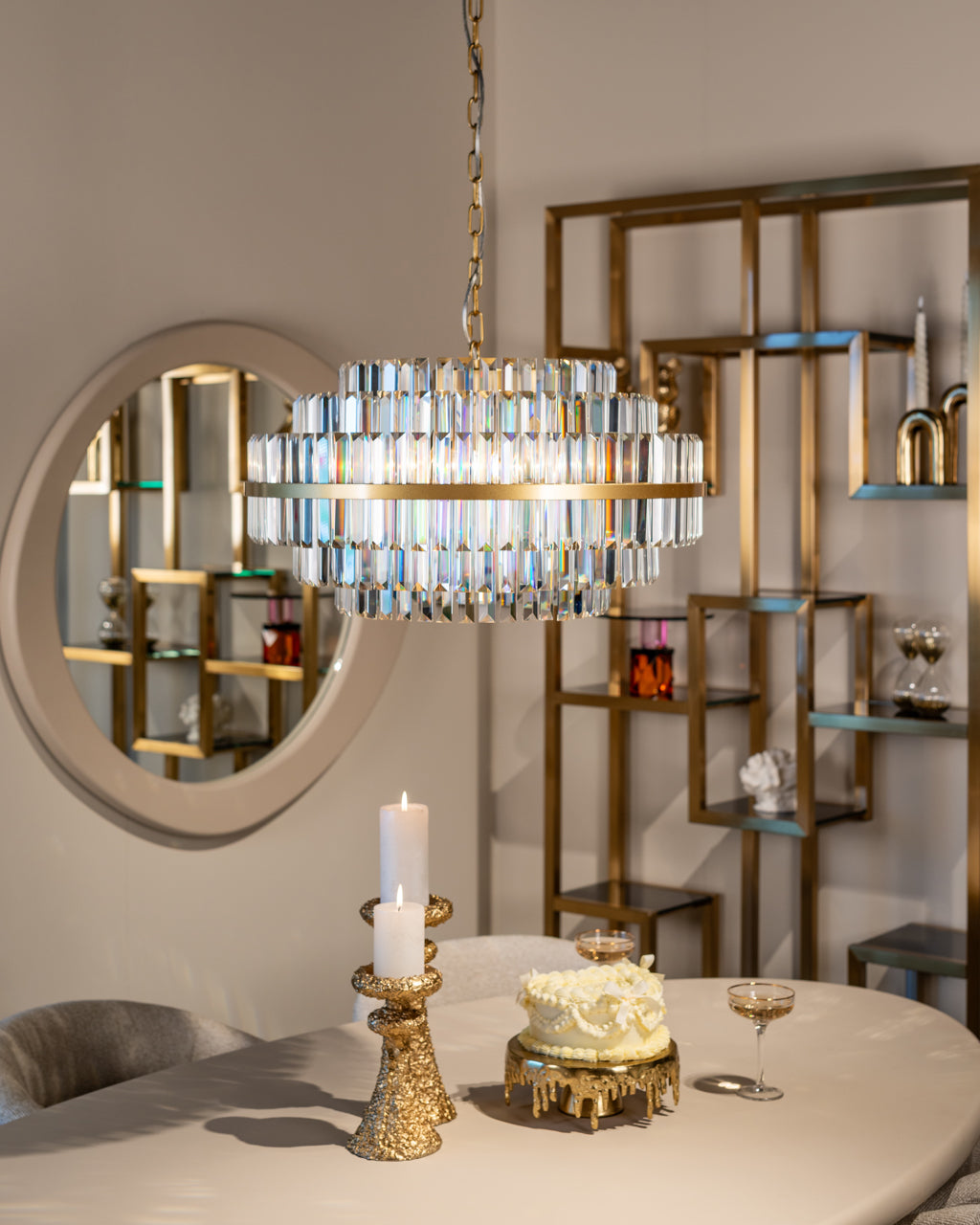 Richmond Interiors Lighting Chandelier Desire brushed gold small House of Isabella UK