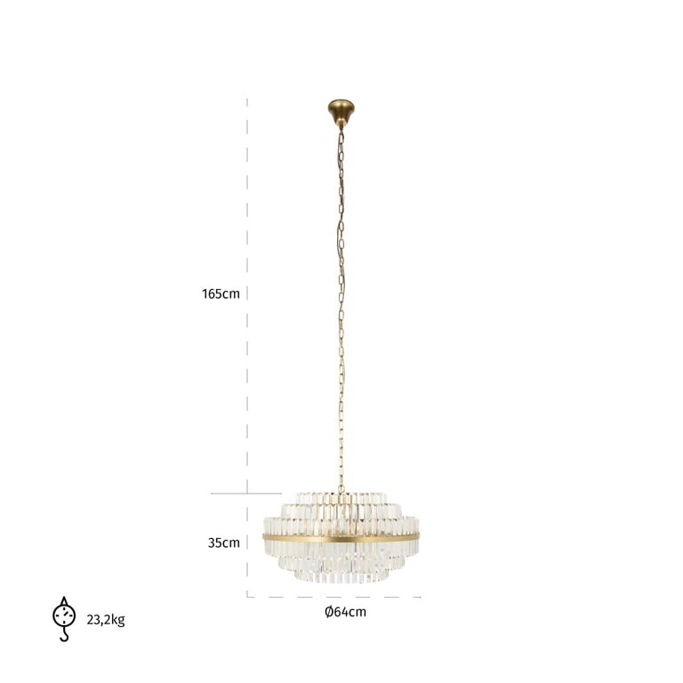 Richmond Interiors Lighting Chandelier Desire medium (Brushed Gold) House of Isabella UK