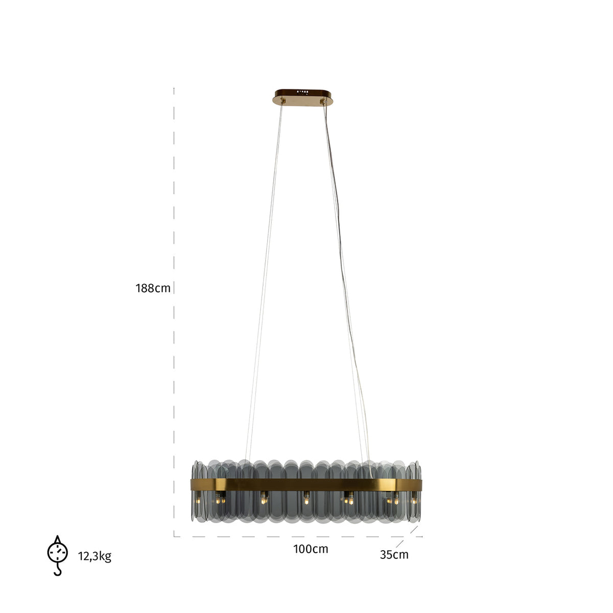 Richmond Interiors Lighting Chandelier Julio brushed gold House of Isabella UK