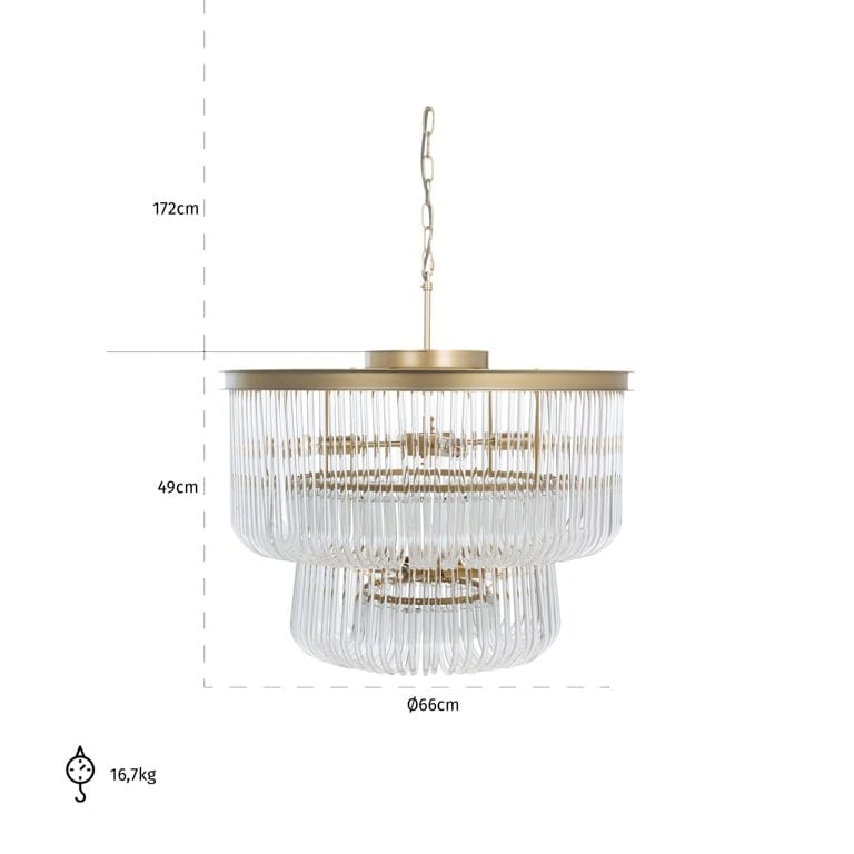 Richmond Interiors Lighting Chandelier Romy (Brushed Gold) House of Isabella UK