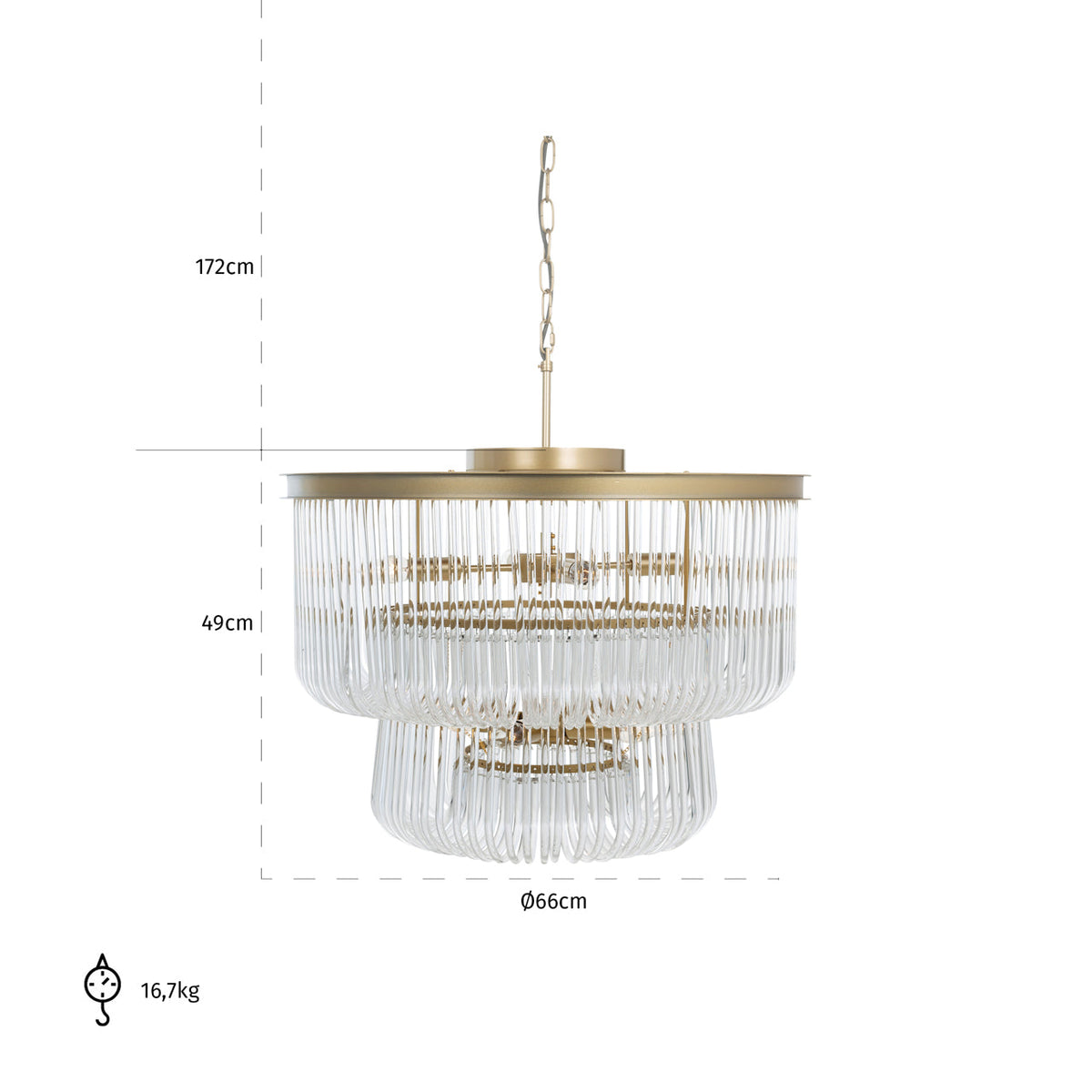 Richmond Interiors Lighting Chandelier Romy brushed gold House of Isabella UK