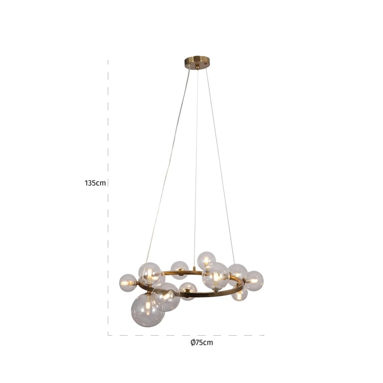Richmond Interiors Lighting Chandelier Yosie brushed gold (Brushed Gold) House of Isabella UK