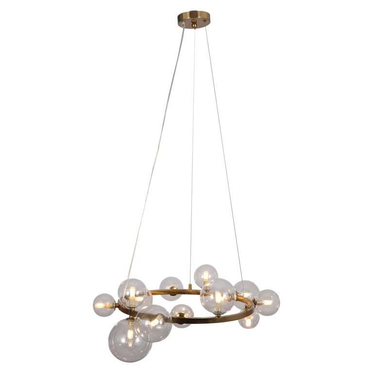 Richmond Interiors Lighting Chandelier Yosie brushed gold (Brushed Gold) House of Isabella UK