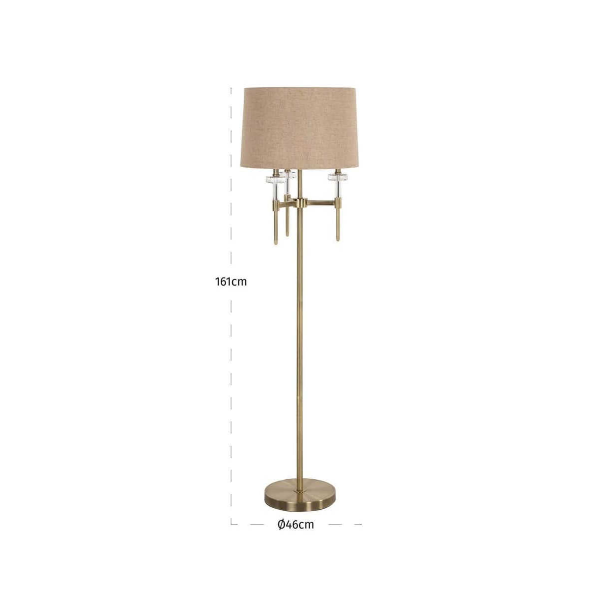 Richmond Interiors Lighting Floor lamp Josie brushed gold House of Isabella UK
