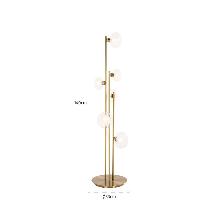 Richmond Interiors Lighting Floor lamp Luva brass (Brushed Gold) House of Isabella UK