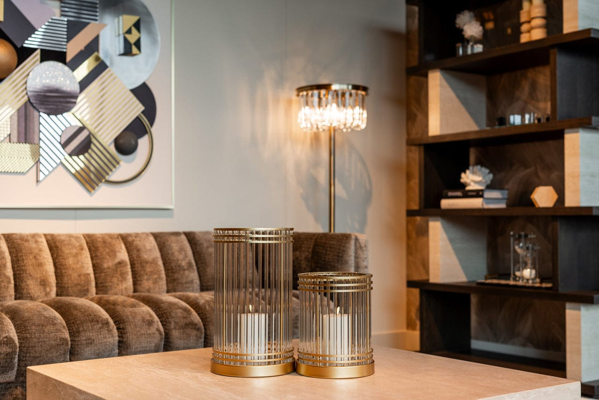 Richmond Interiors Lighting Hurricane light Dyara gold small House of Isabella UK