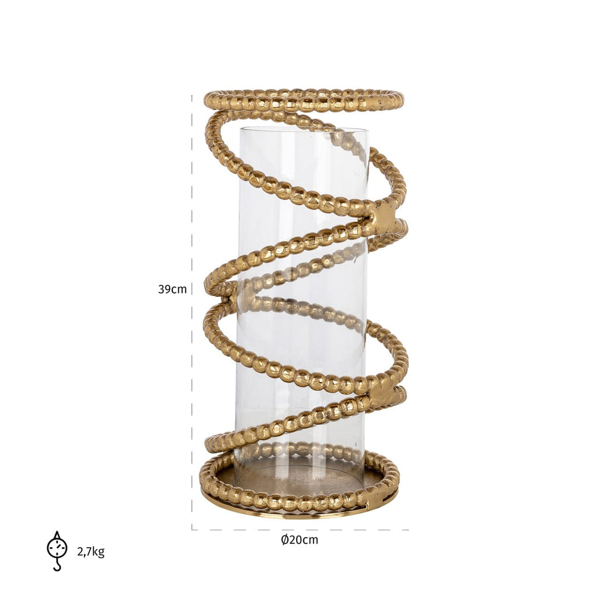 Richmond Interiors Lighting Hurricane light Jaden brushed gold large House of Isabella UK