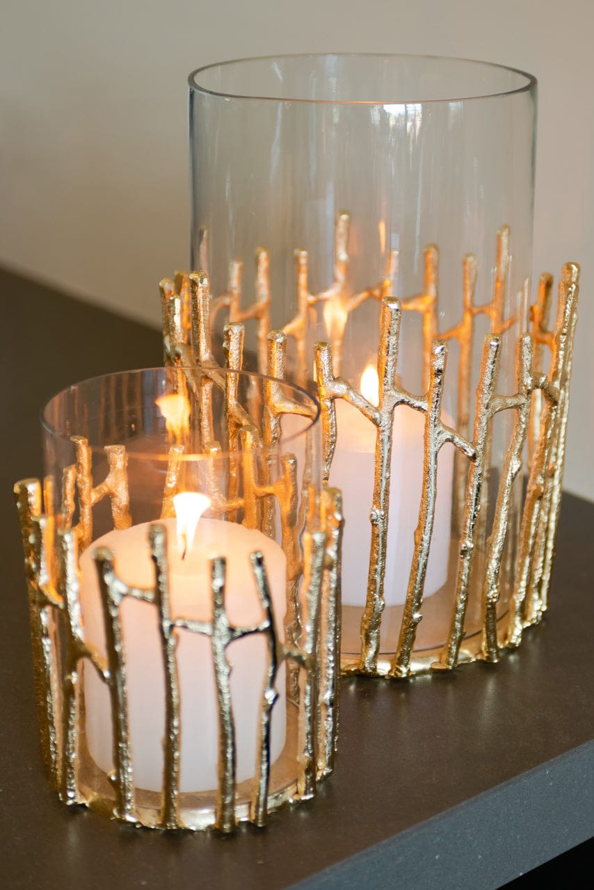 Richmond Interiors Lighting Hurricane light Loretta gold small House of Isabella UK