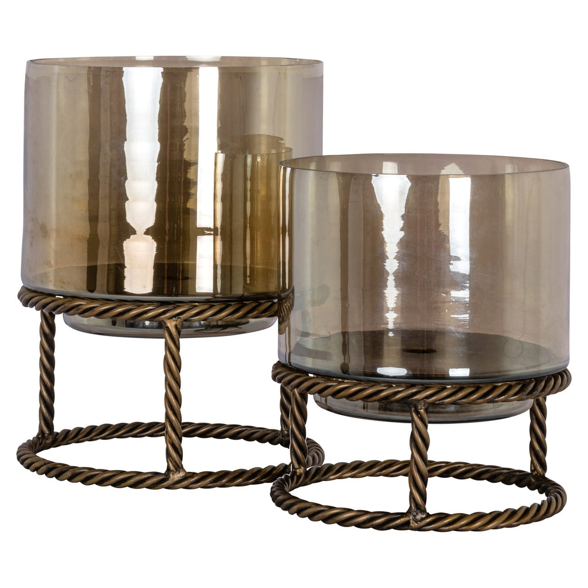 Richmond Interiors Lighting Hurricane light Ropia gold small House of Isabella UK