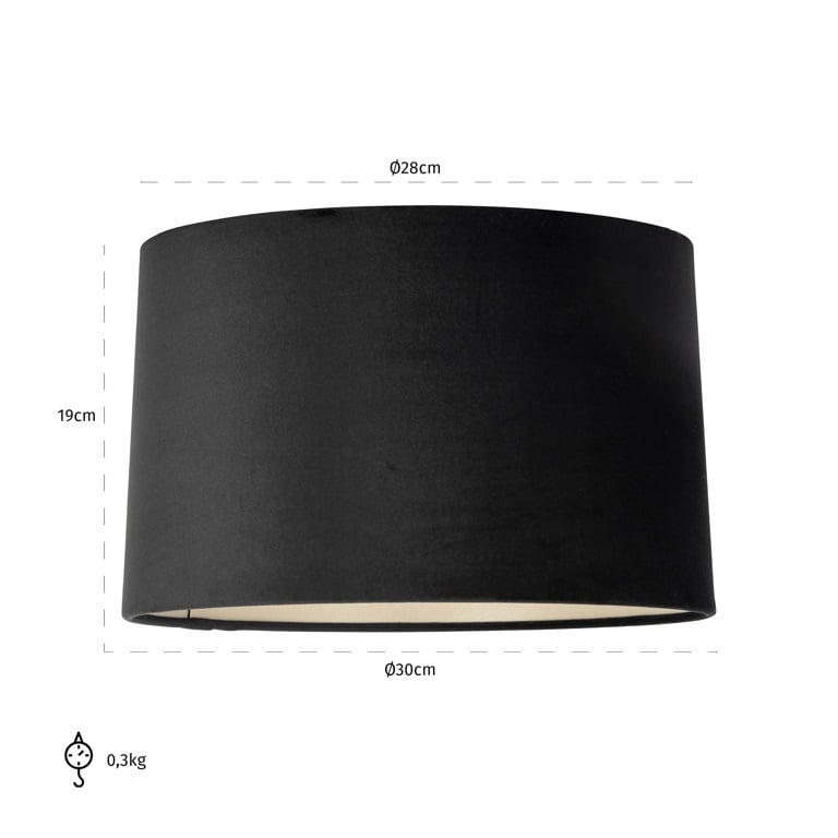 Richmond Interiors Lighting Lampshade Maddy black velvet 30Ø (Black) House of Isabella UK