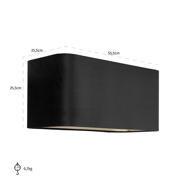 Richmond Interiors Lighting Lampshade Maddy black velvet rectangle (Black) House of Isabella UK