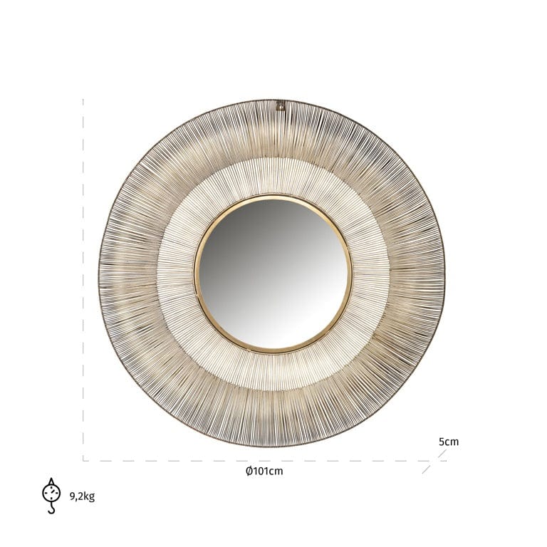 Richmond Interiors Lighting Mirror Aliza 101Ø (Brushed Gold) House of Isabella UK
