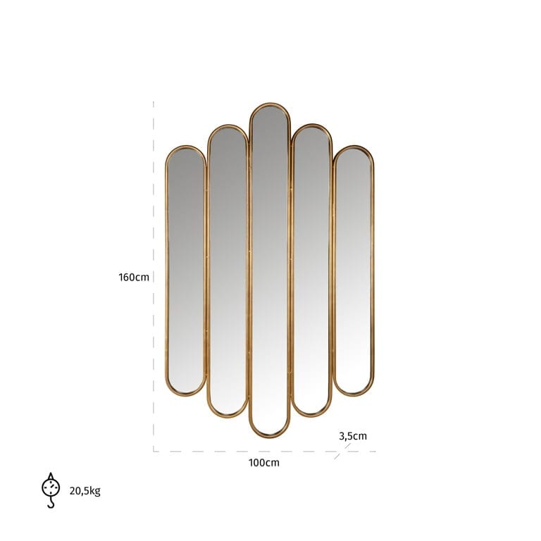 Richmond Interiors Lighting Mirror Chelsey (Gold) House of Isabella UK